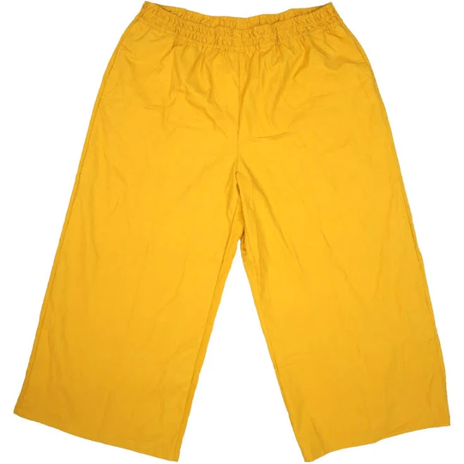 matching set Lesumes Linen Blend Mustard Yellow Wide Leg Trouser Elastic Pants eBay - prelovedclothes19 $19.99