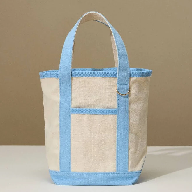 bag Light Blue Medium Cotton Canvas Tote Bag Noted Candles $18