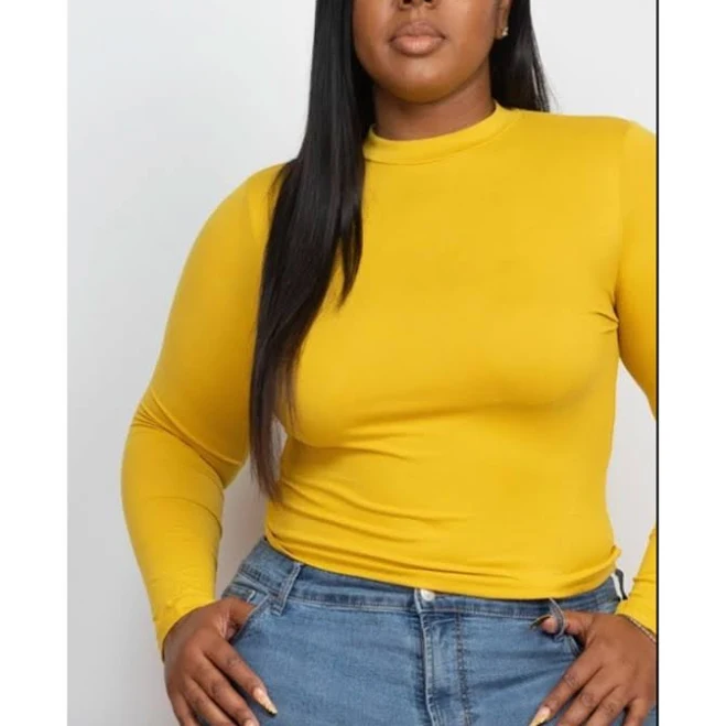top Lilla Cavallo Mock Neck Curvy Fitted Top Lilla Cavallo $18