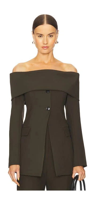 off-shoulder top Line & Dot Marilla Off Shoulder Top in Olive - size XS REVOLVE $102