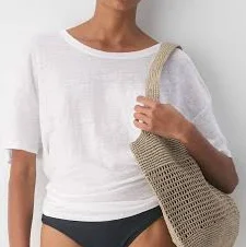 blouses Little Moon Women's Loom Linen Quay T-Shirt Aritzia $50