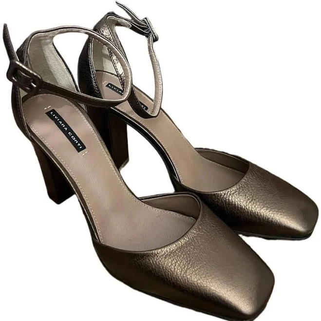 shoes Liviana Conti Square Toe Leather Heels Vestiaire Collective $43