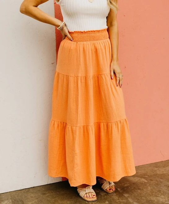 skirt Lorelei Smocked Waist Maxi Skirt MOD Boutique $24.99