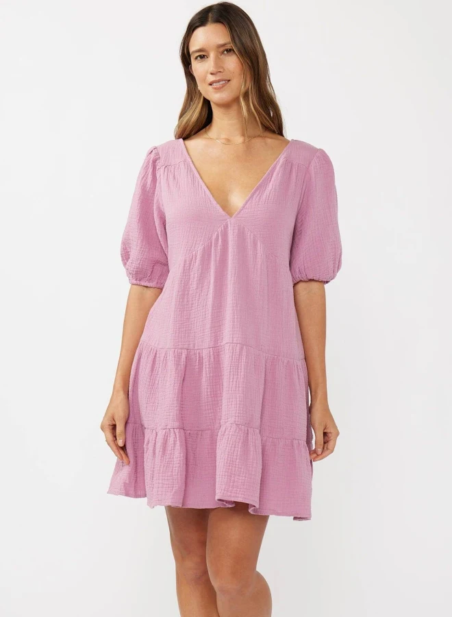 dress Lovestitch Puff Sleeve Cotton Babydoll Minidress Lovestitch $68