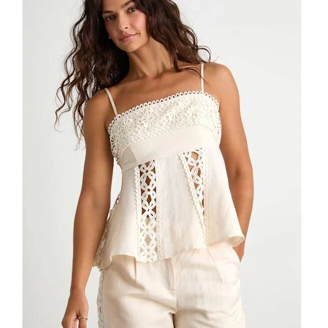 crop top Lulus Linen Crochet Lace Tank Top Poshmark $18