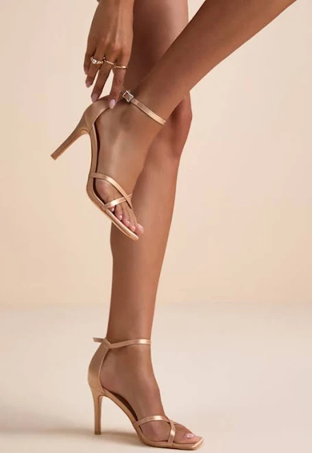 shoes Lulus Satin High Heel Ankle Strap Sandals Lulus $55