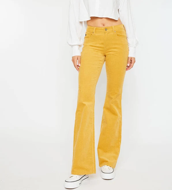 pants Lunita High Rise Corduroy Flare Official Kancan USA $79.5