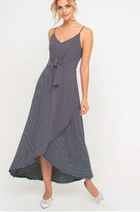 dress Lush Striped Wrap Maxi Tank Dress Boho Pink $49