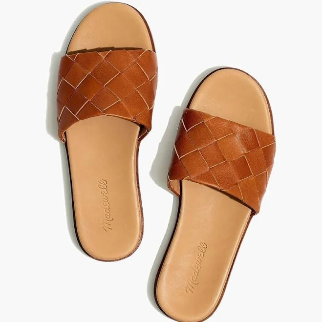 shoes Madewell Women's Louisa Woven Leather Slide Sandals Poshmark $35