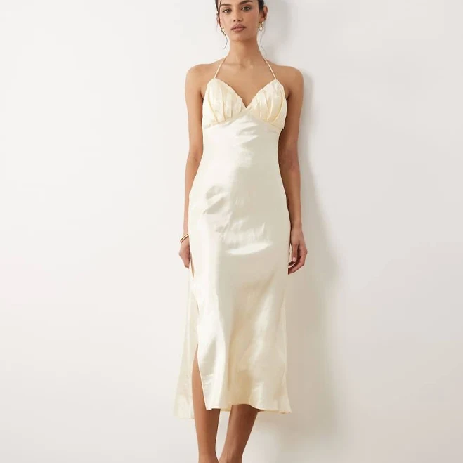 dress MANGO Satin V-Neck Midi Slip Dress ASOS $170.99
