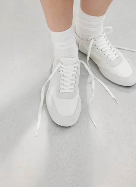 sneakers MANGO Women's Lace-Up Leather Sneakers shop.mango.com $89.99