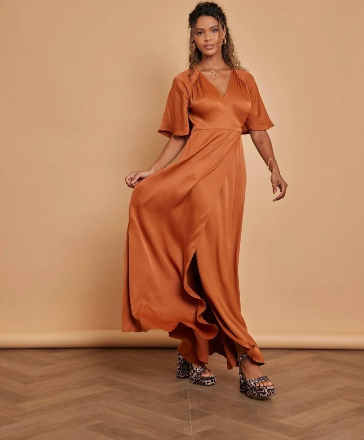 dress Margot Satin Wrap Bridesmaid Dress Maids To Measure $91