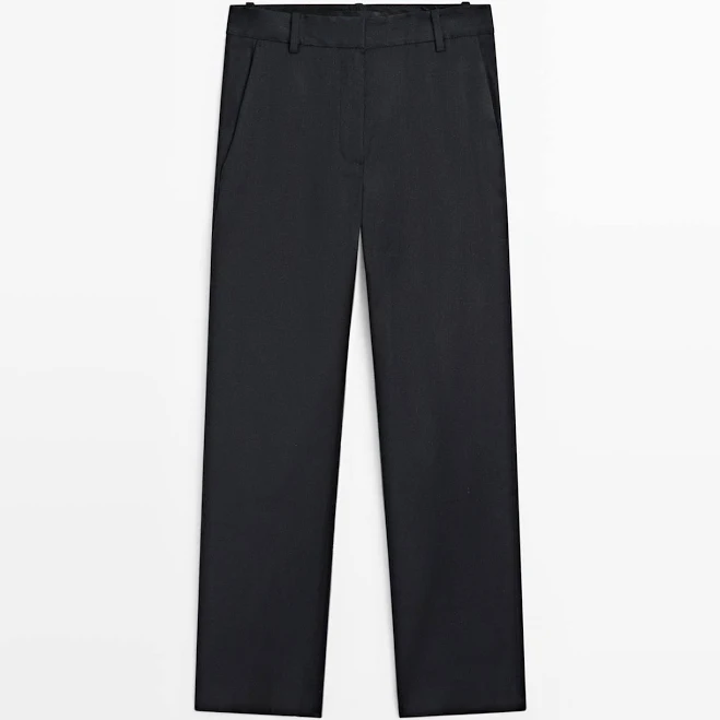 pants Massimo Dutti Women Straight-Leg Linen Blend Trousers Massimo Dutti $130