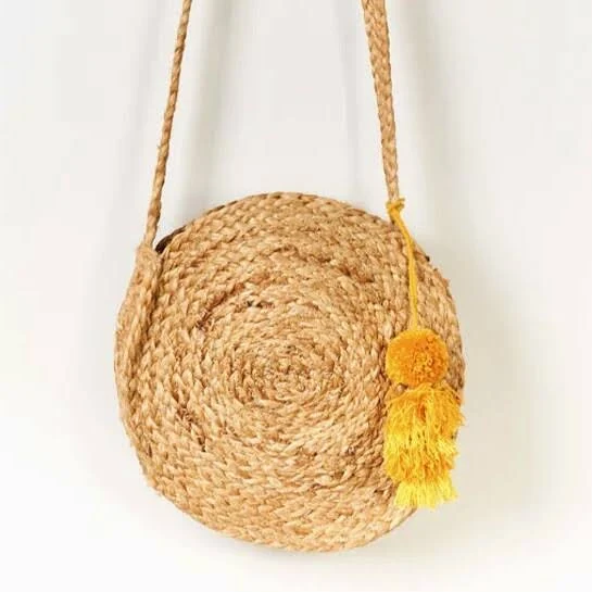 bag Matr Boomie Handwoven Jute Tassel Crossbody Bag eBay $19.99
