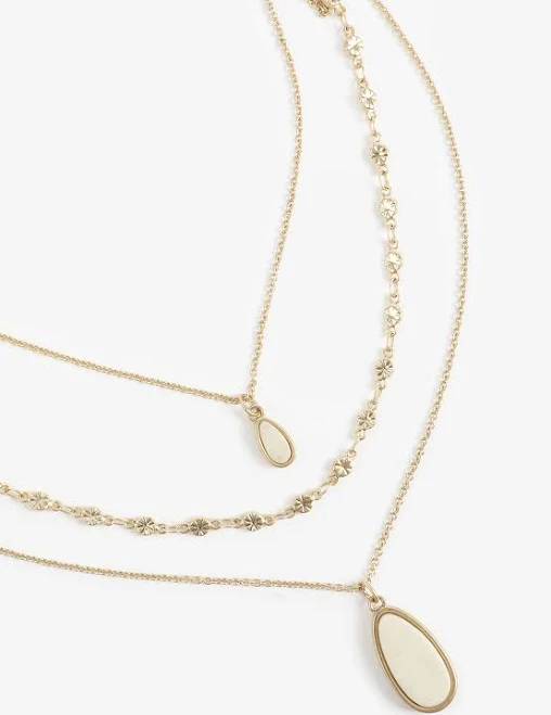 accessory maurices Women's Gold & Cream Oval Stone Pendant Necklace Maurices $17.99