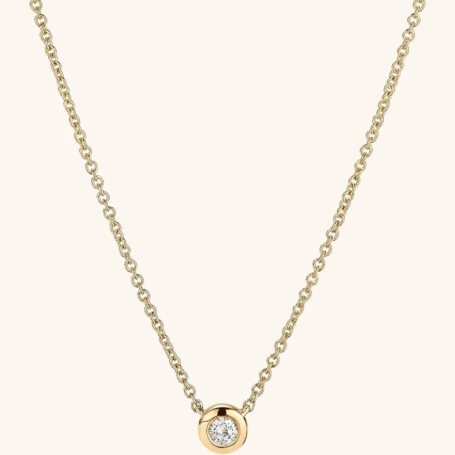 accessory Mejuri 14K Yellow Gold Diamond Pendant Necklace Mejuri $448