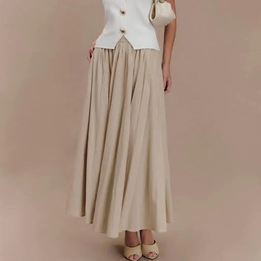maxi skirt Meshki Clarence White Linen Maxi Skirt meshki.us $115