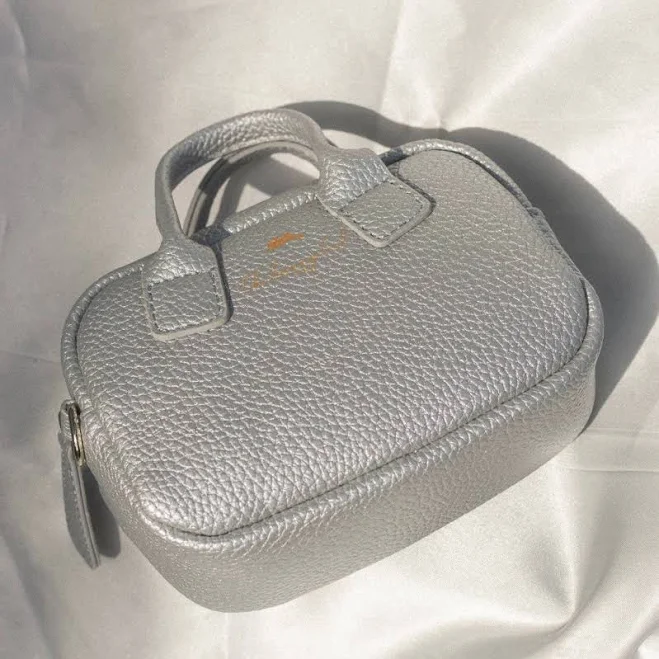 bag Metallic Vegan Leather Mini Bag Purse with Gold Chain Etsy - thebunnytailAFO $30