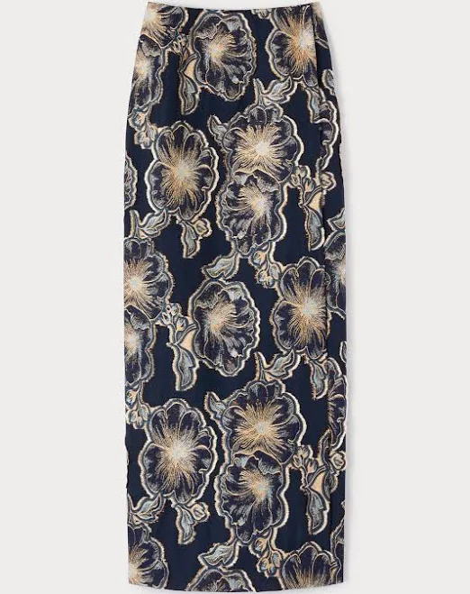 skirt Midnight & Gold High-Waisted Wrap Skirt Destree $675