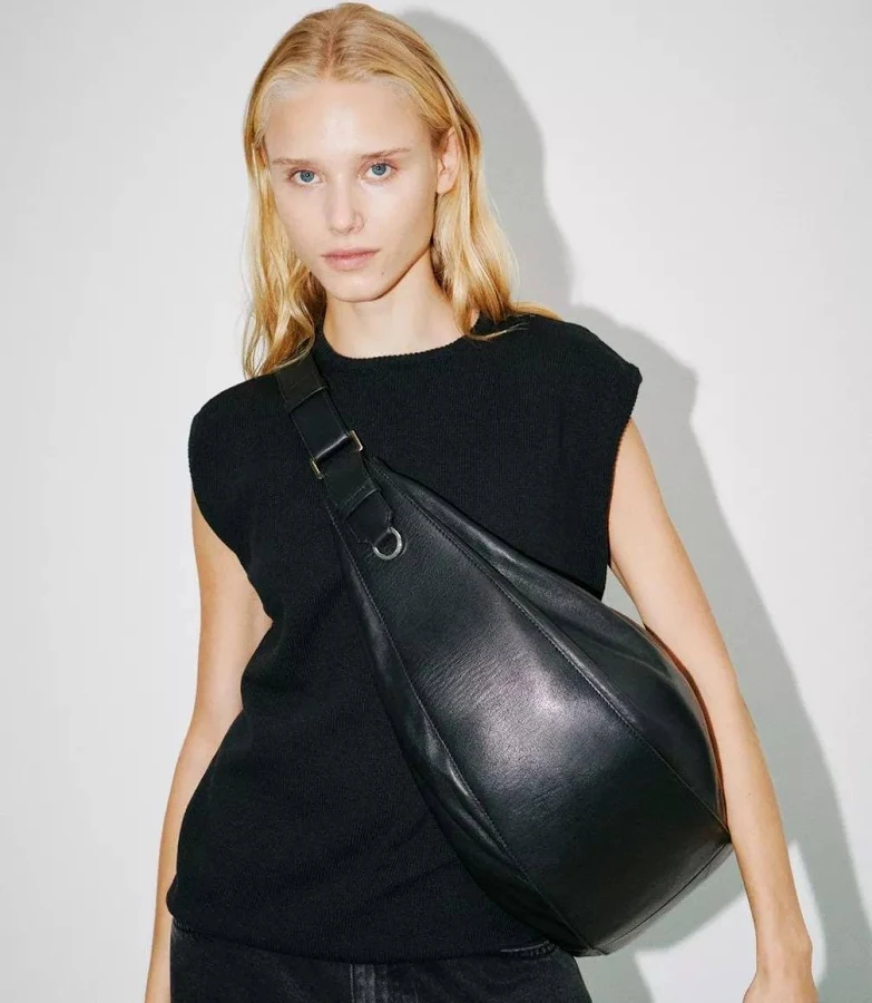 bag Minimalist Leather Crescent Hobo Bag Etsy - Seller $111.67