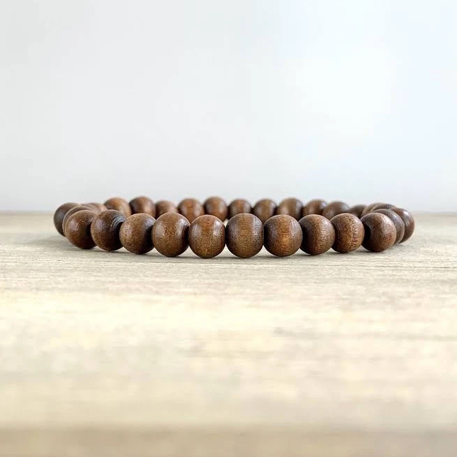 accessory Minimalist Stretch Wood Bead Bracelet Etsy - BirdtreeNaturals $8.99