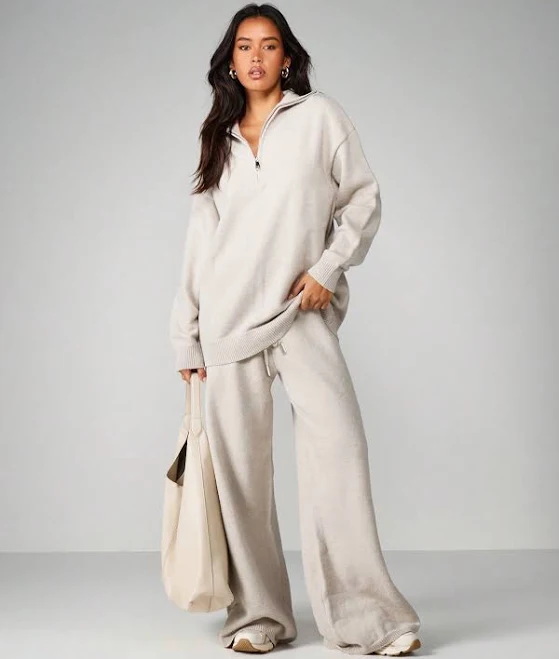 matching set Missguided Women's Oversized Knit Sweater Co-Ord Set missguided $47.7