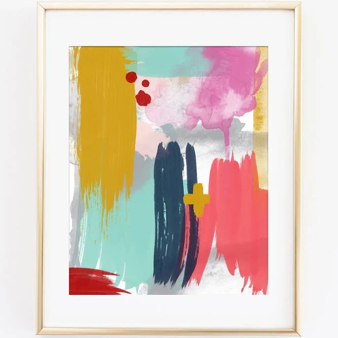outfits Modern Abstract Art Print 5 - Grace 8x10 Unframed Willow & Olive $20