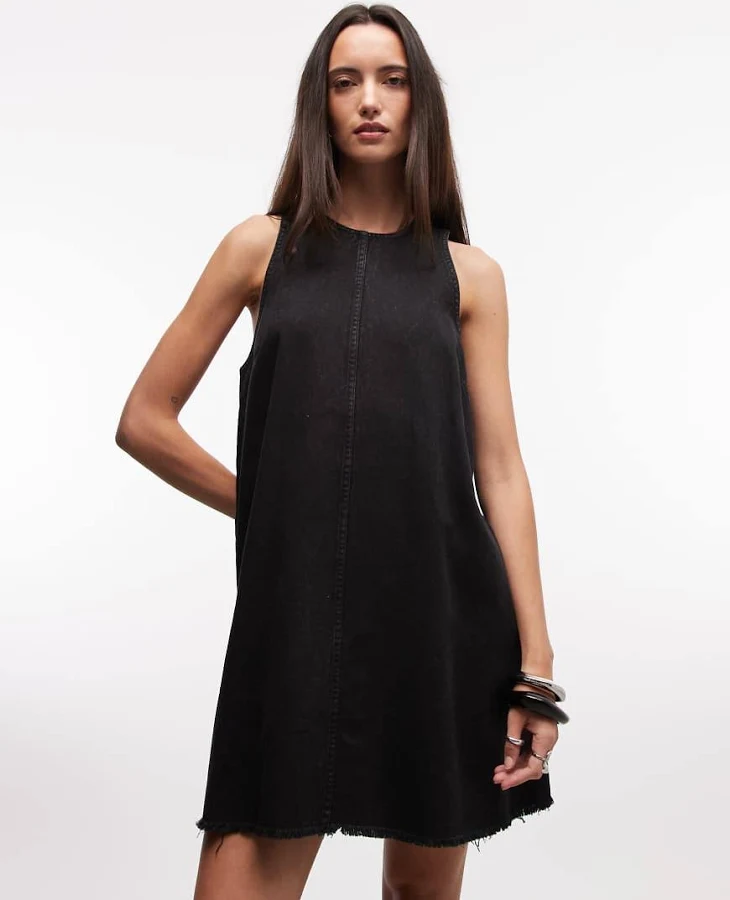 dress Monki Sleeveless A-Line Mini Dress with Frayed Edges ASOS $59