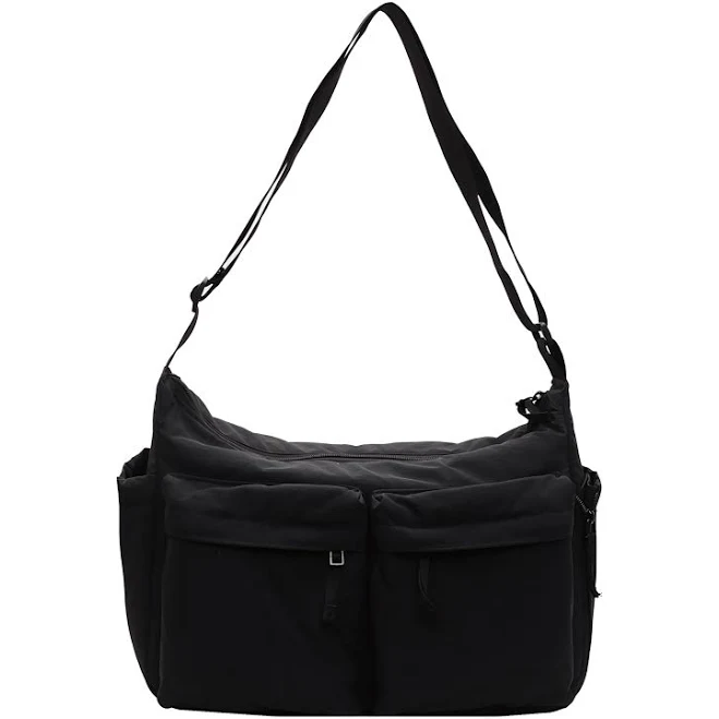 bag Muka Nylon Crossbody Shoulder Bag With Multi Pockets, Waterproof Messenger Bag For Men And Women Large Capacity - Black, Nylon Opentip.com $15.59