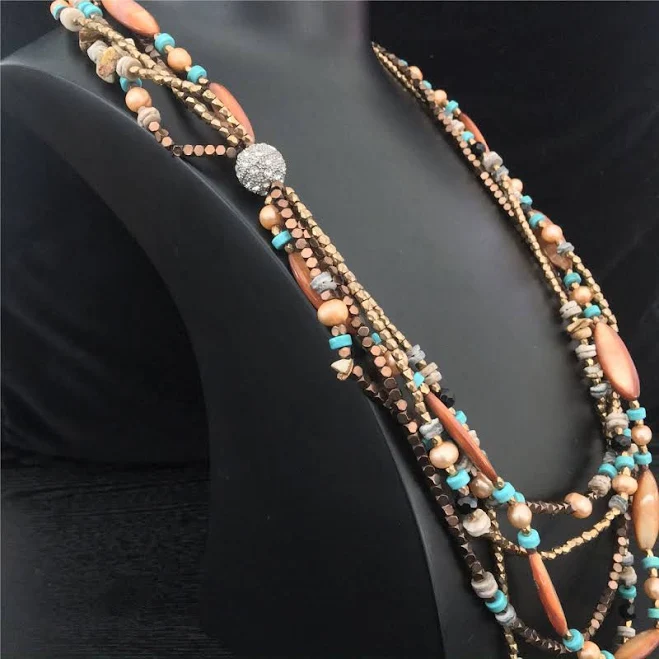 accessory Multistrand Bead and Shell Necklace Etsy - Seller $51.86
