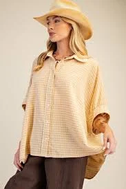 blouses Mustard Textured Linen Top Page 52 Mercantile $44