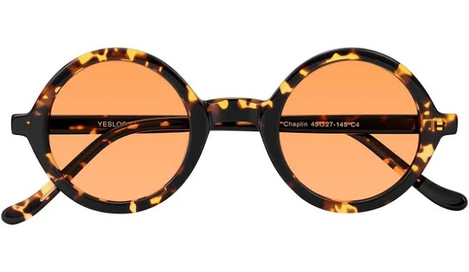 accessory Narrow Retro-Vintage Round Tinted Sunglasses Sunwear Lenses Yesglasses $50.06