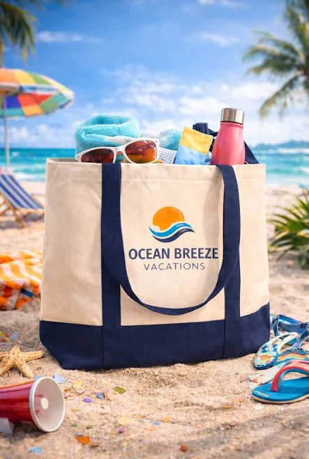 bag Natural - Navy Blue Custom Two Tone Cotton Canvas Tote Bags | Imprint imprint.com $1