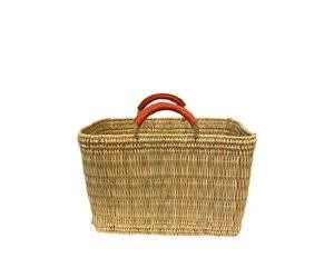 bag Natural Straw Rectangular Tote with Leather Handles Found $82