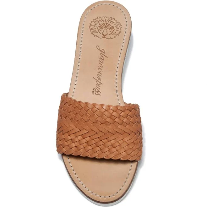 shoes Natural Woven Leather Slide glamourpussnyc $95