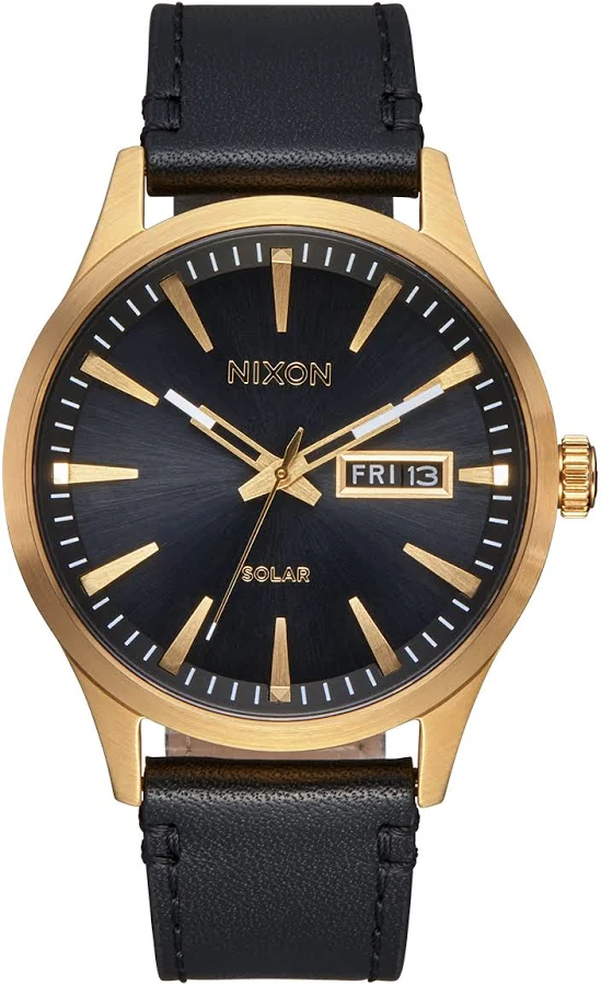 accessory Nixon Men's Sentry Solar Leather Watch NIXON $162.5