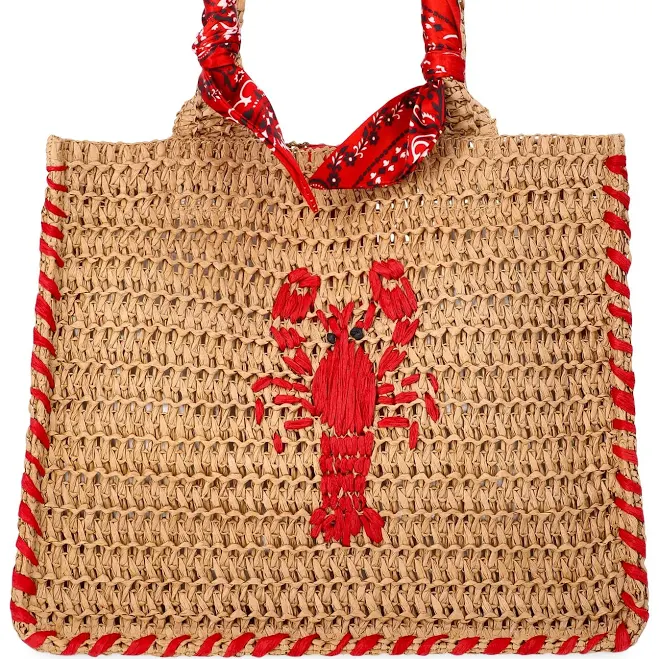 bag No Boundaries Women's Beach Icons Mini Straw Tote Bag Walmart $24.97