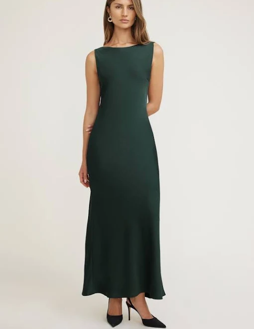 dress Nora Satin Maxi Slip Dress Dynamite $49