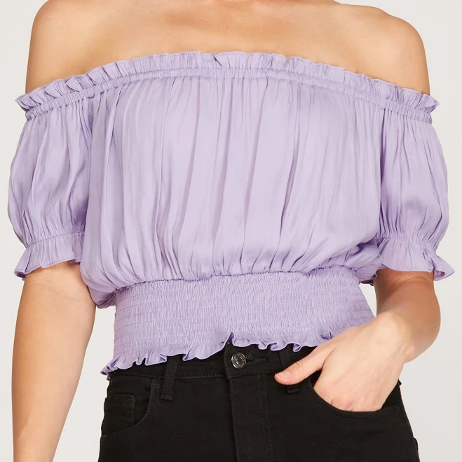 crop top Off Shoulder Ruffle Top Maxi Laine’s Boutique $24