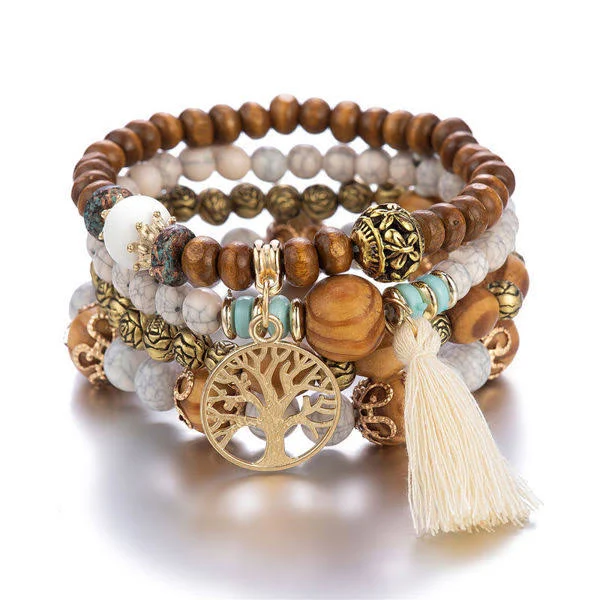 accessory Oh So Lush Boutique Multilayer Wooden Beaded Bracelet Jane.com $13.93
