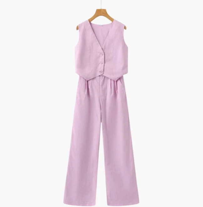 matching set Old Money Women's Linen Two-Piece Suit Set Old Money WorldWide $37.5