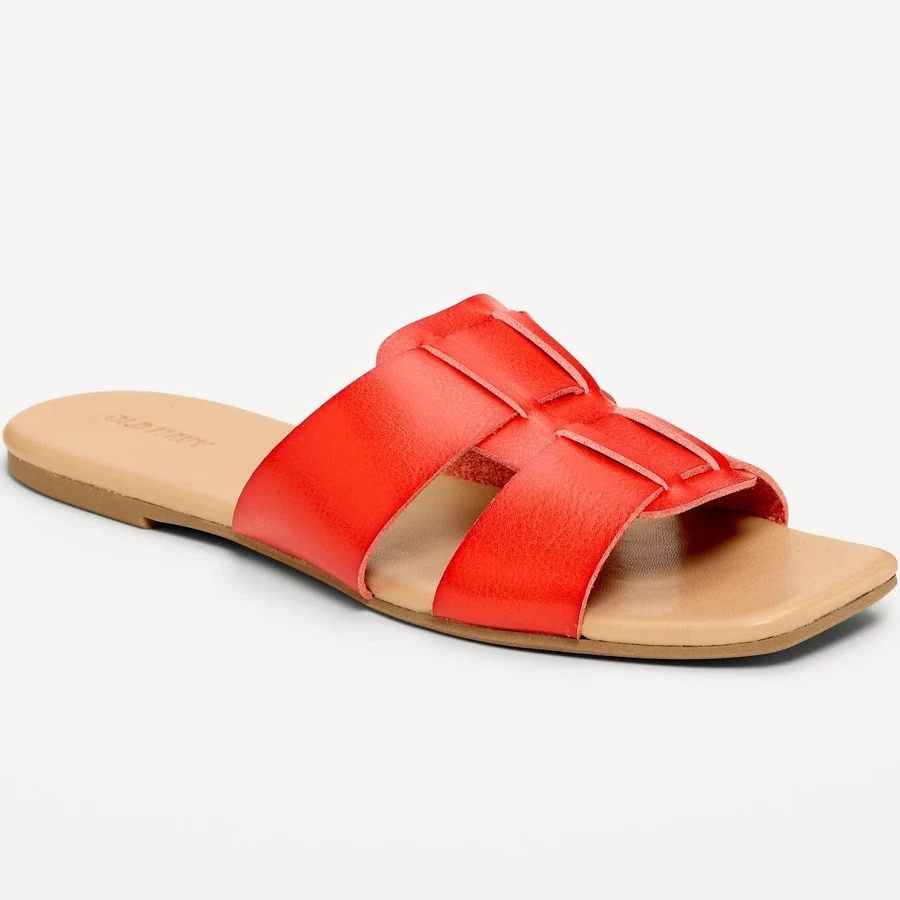 shoes Old Navy Women's Faux-Leather Slide Sandals Old Navy $22.99