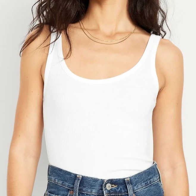 top Old Navy Women's First-Layer Ribbed Scoop-Neck Tank Top Old Navy $7.79