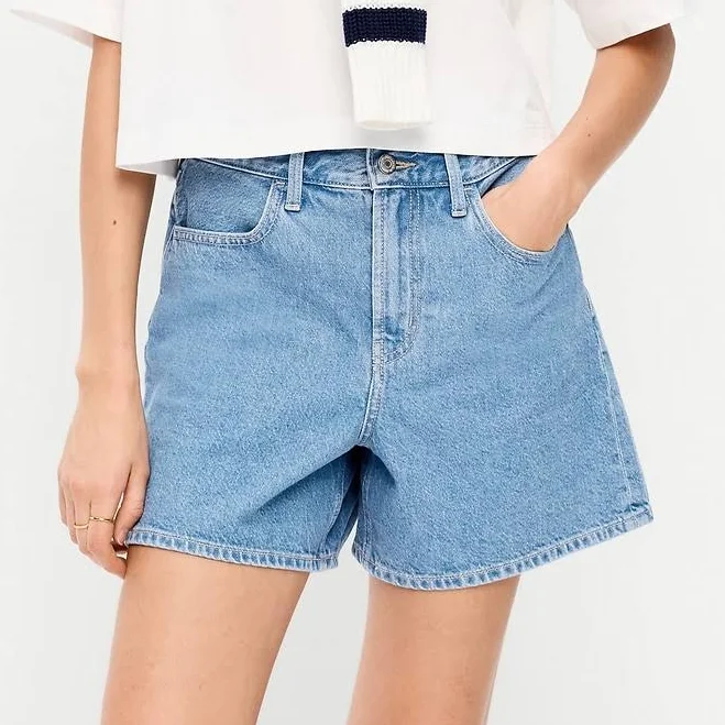 shorts Old Navy Women's High-Waisted Baggy Jean Shorts Old Navy $25.89