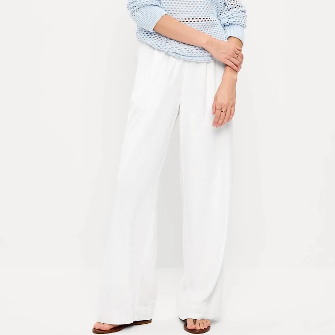 pants Old Navy Women's High-Waisted Linen-Blend Super Wide-Leg Pants Old Navy $19.99
