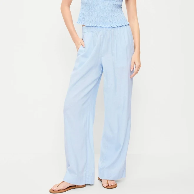 pants Old Navy Women's High-Waisted Linen-Blend Super Wide-Leg Pants Old Navy $28