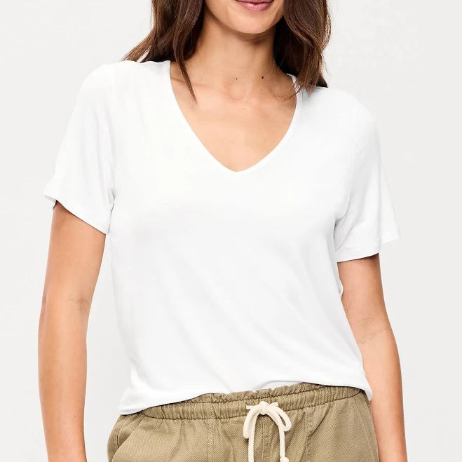 top Old Navy Women's Luxe V-Neck T-Shirt Old Navy $11.99