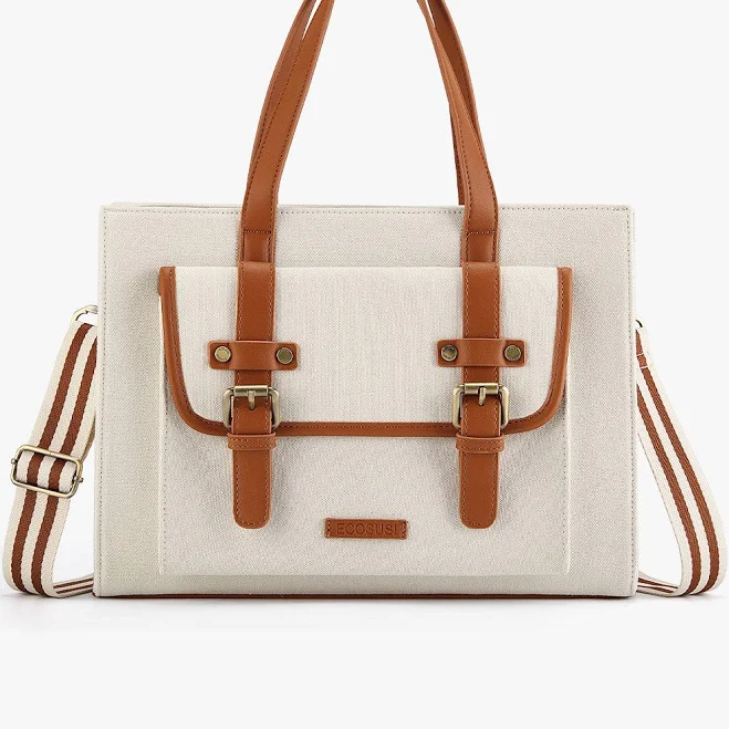 bag Olivia's Canvas Vegan Leather Tote Ecosusi $49