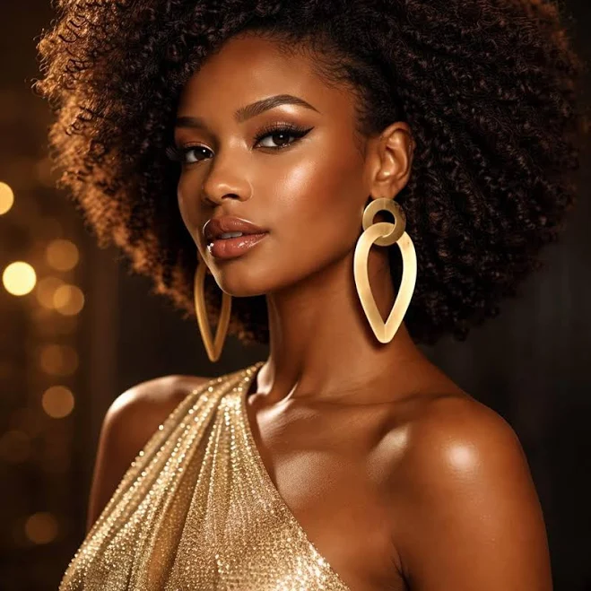 accessory Oversized Gold Geometric Statement Earrings, Large Sculptural Teardrop Hoops for Fashion Runway Etsy - LakaLuka $86.9