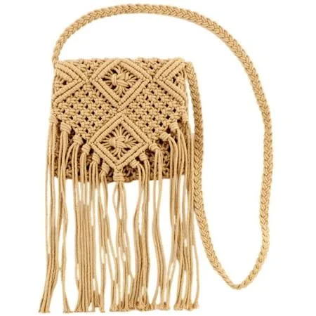bag Pacificplex Womens Cotton Macrame Crochet Fringe Crossbody Bag Purse Walmart - PacificPlex $14.57